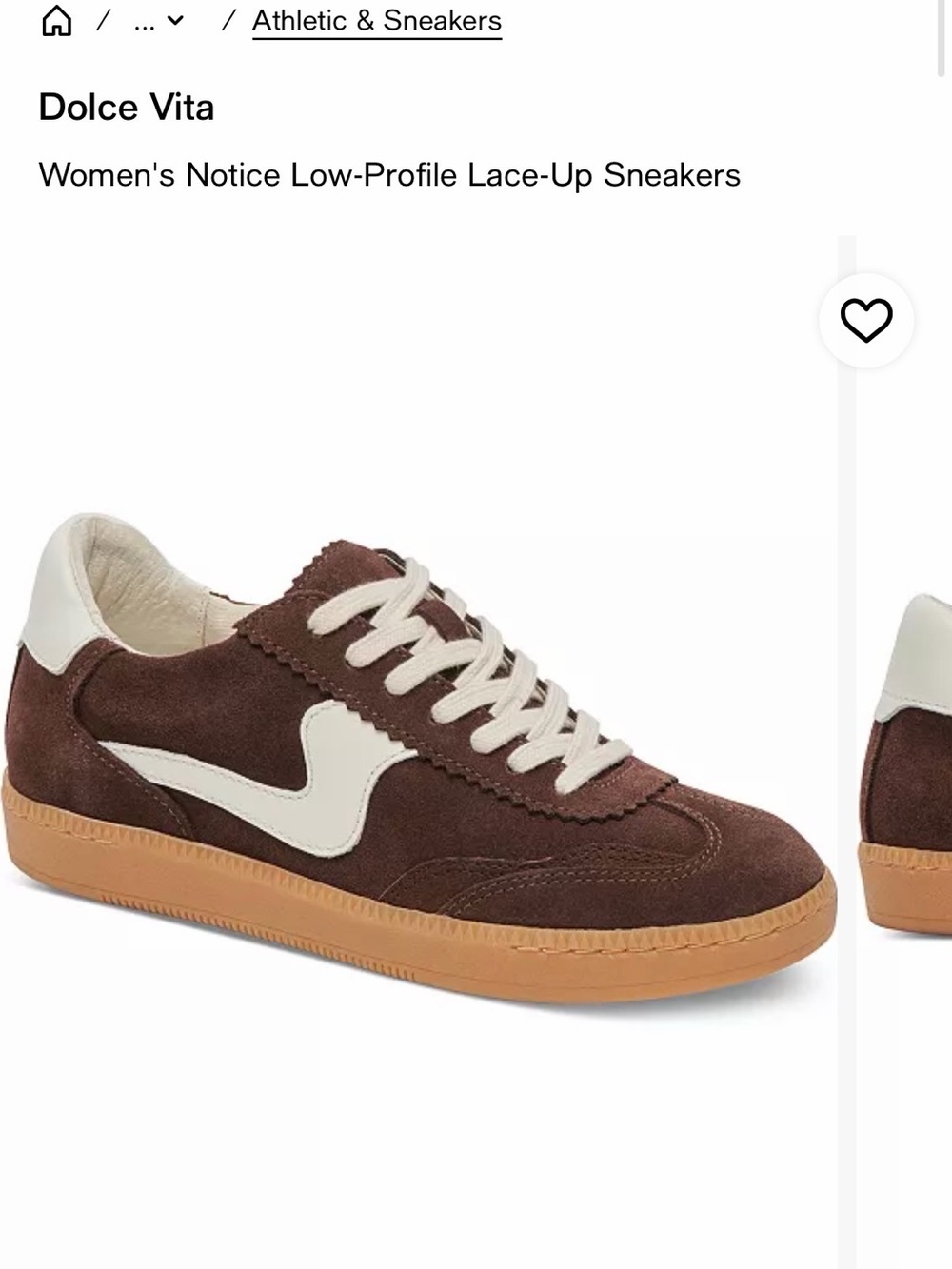 Dolce Vita 6.5 Brown Suede Sneakers with White Accents